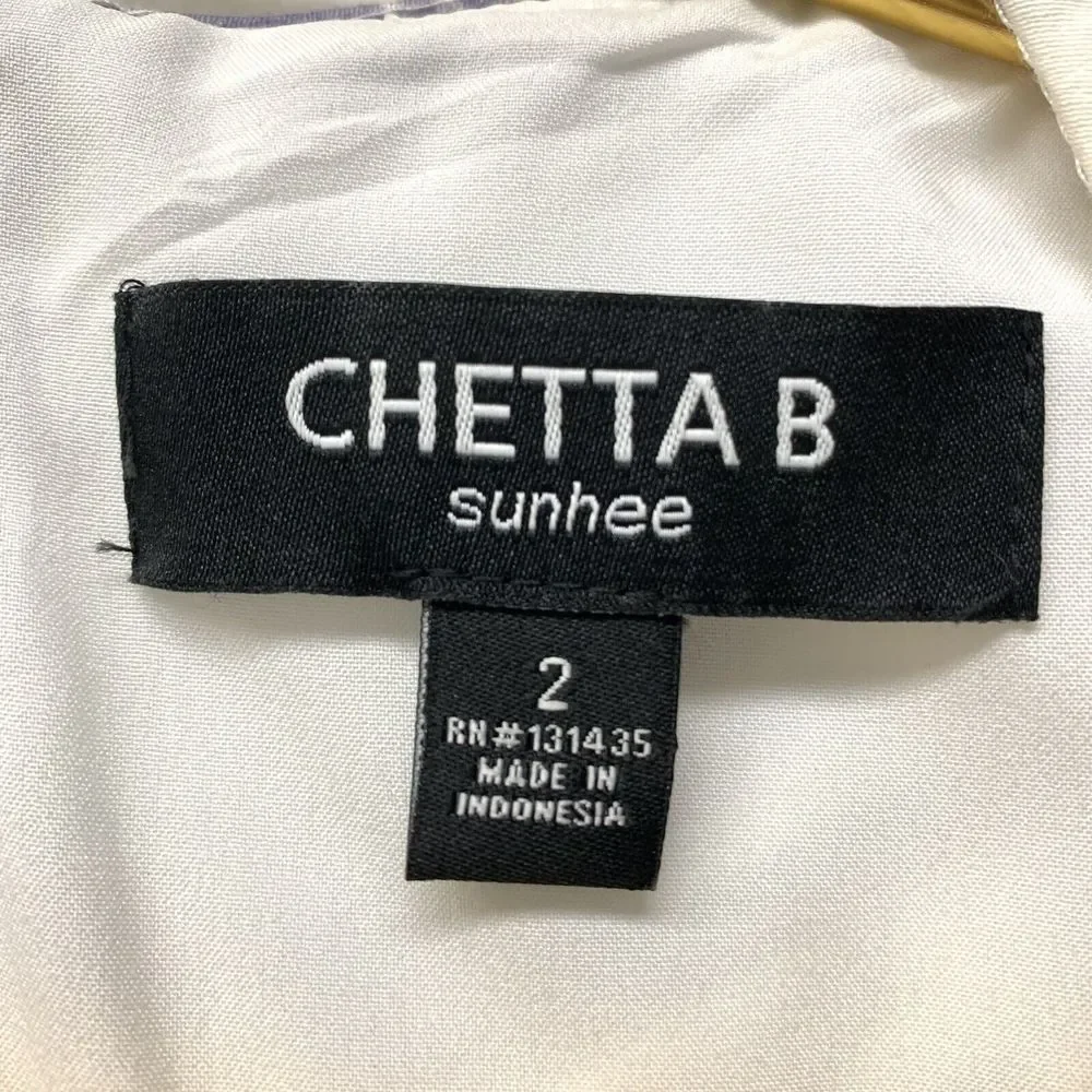 Chetta B Dress Womens Size 2 Fit & Flare Sleeveless Navy Blue Yellow Cotton NWT‎